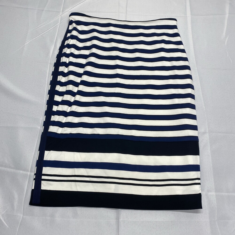 White House Black Market Striped Stretch Knit Pencil Skirt Size 8